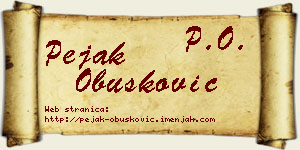 Pejak Obušković vizit kartica